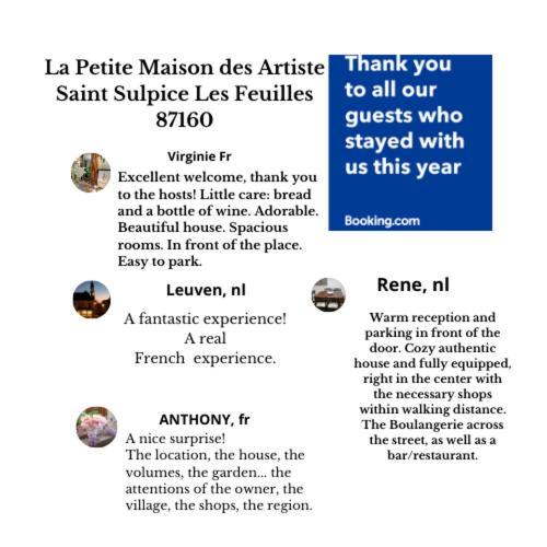 הוילה Saint-Sulpice-les-Feuilles La Petite Maison Des Artiste מראה חיצוני תמונה